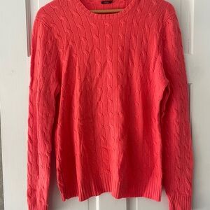 Cable Knit Coral Sweater Polo Ralph Lauren women’s coral cashmere xl